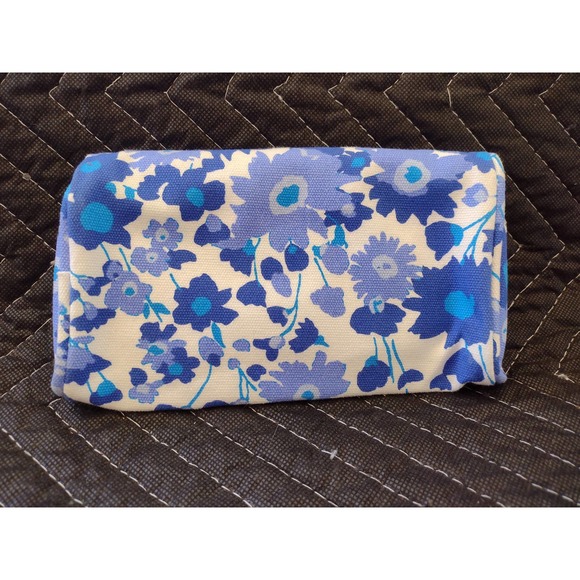 Gap Blue Floral Bi-fold Cosmetic Bag with Mirror - Picture 2 of 6